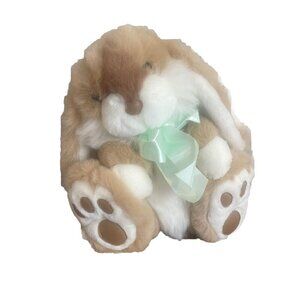 Vintage 90s Commonwealth Bunny Rabbit Plush Stuffed Animal Bow Lop Ears